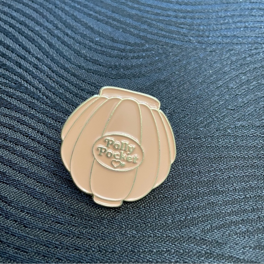 Polly Pocket Peach Shell Compact Metal Enamel Pin $5 When Bundled